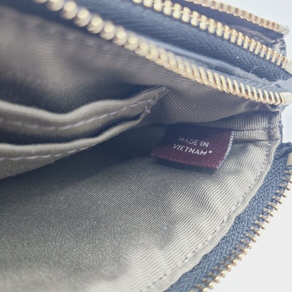 Coach Double Leather Wristlet Clutch Wallet Purse With Logo & Hang Tag - Picture 14 of 15